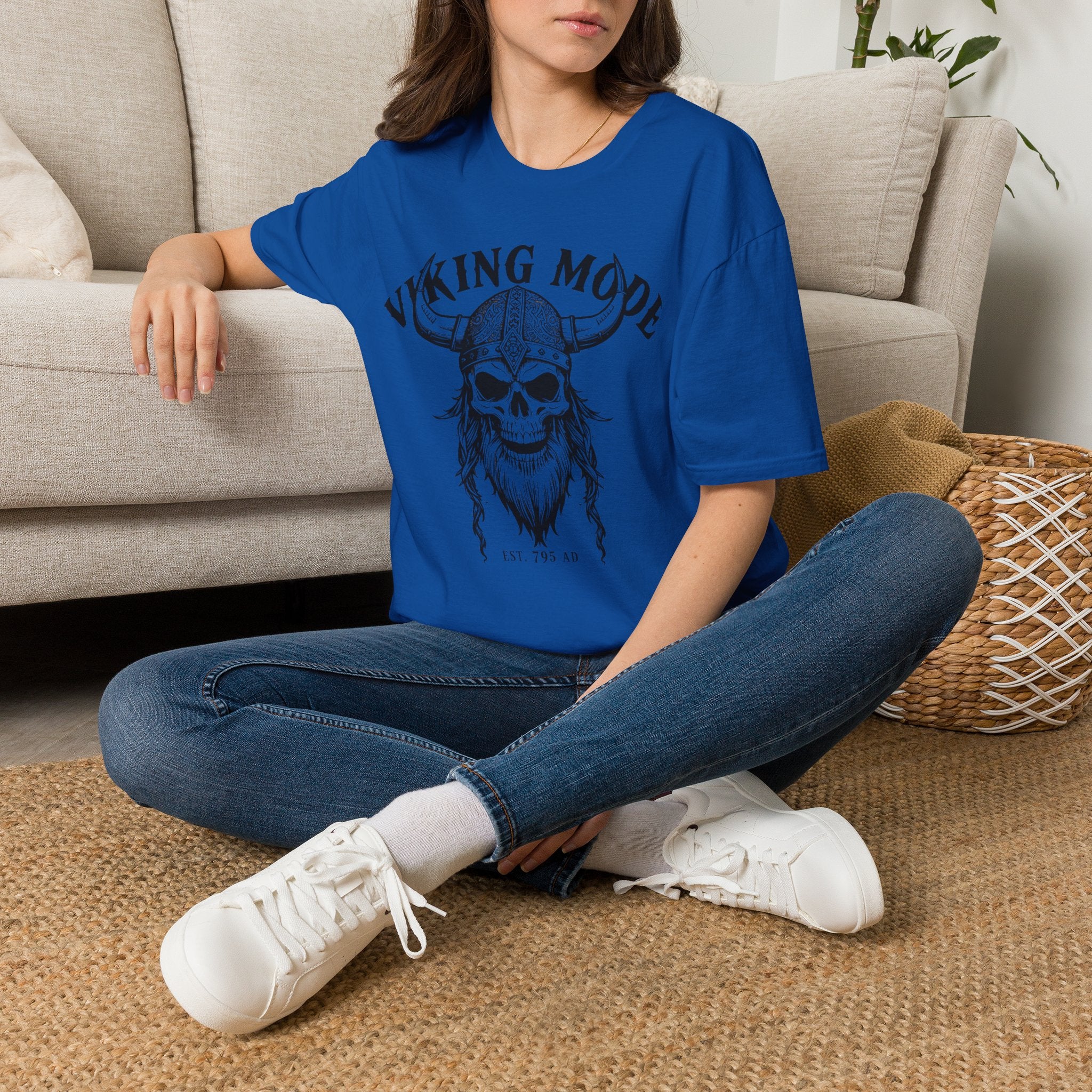 Viking Mode T-Shirt — Skull Horned Helmet Graphic