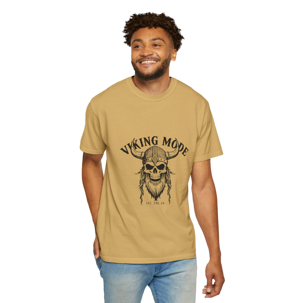 Viking Mode Skull Viking T-shirt | Norse Helmet Skull Graphic Tee