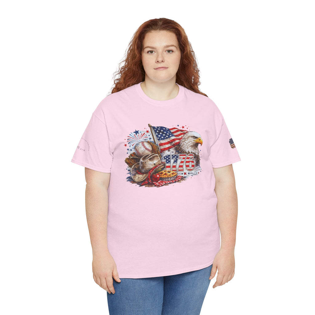 Patriotic Eagle American Flag T-Shirt — USA 1776 Military Tribute Tee