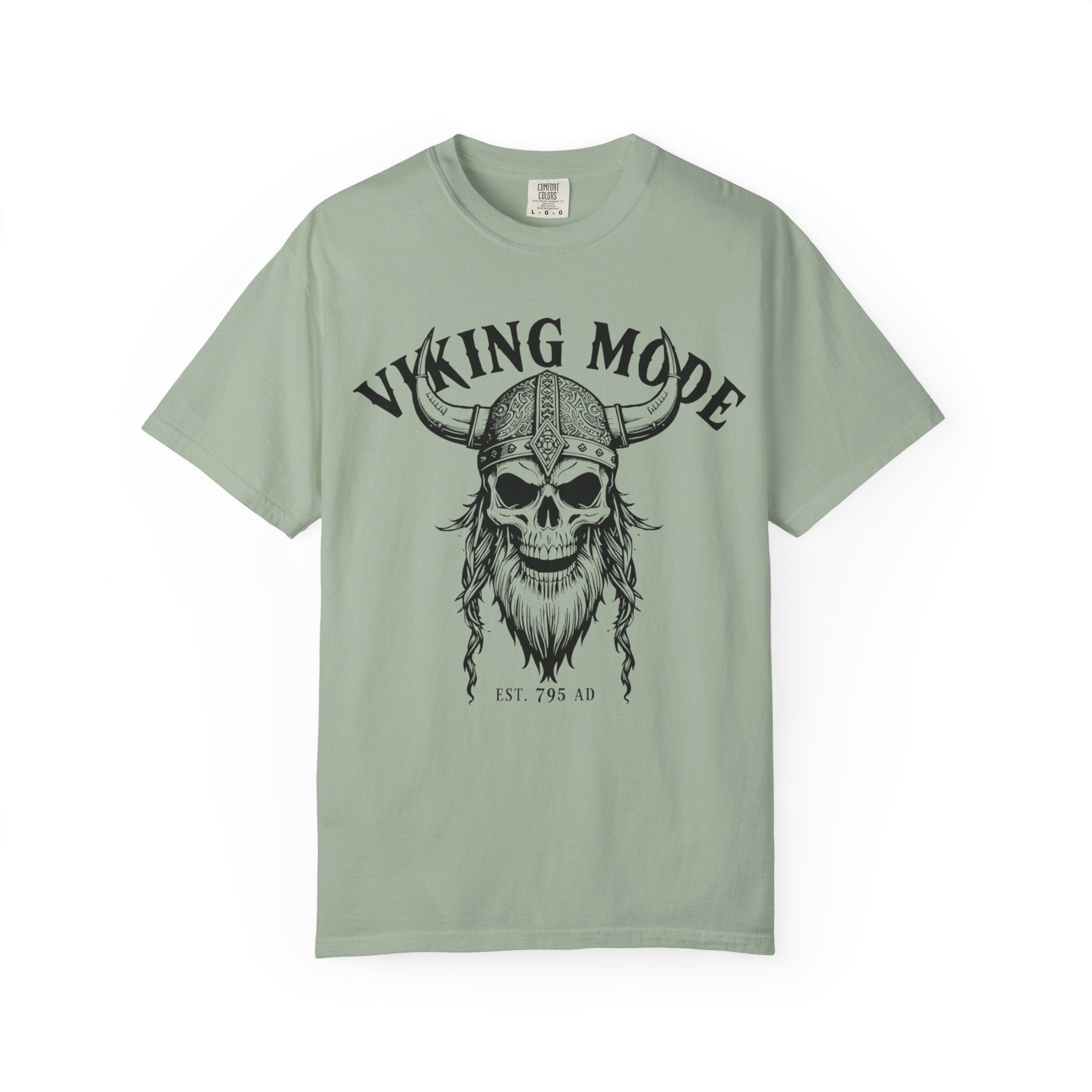 Viking Mode T-Shirt — Skull Viking Helmet Graphic Tee