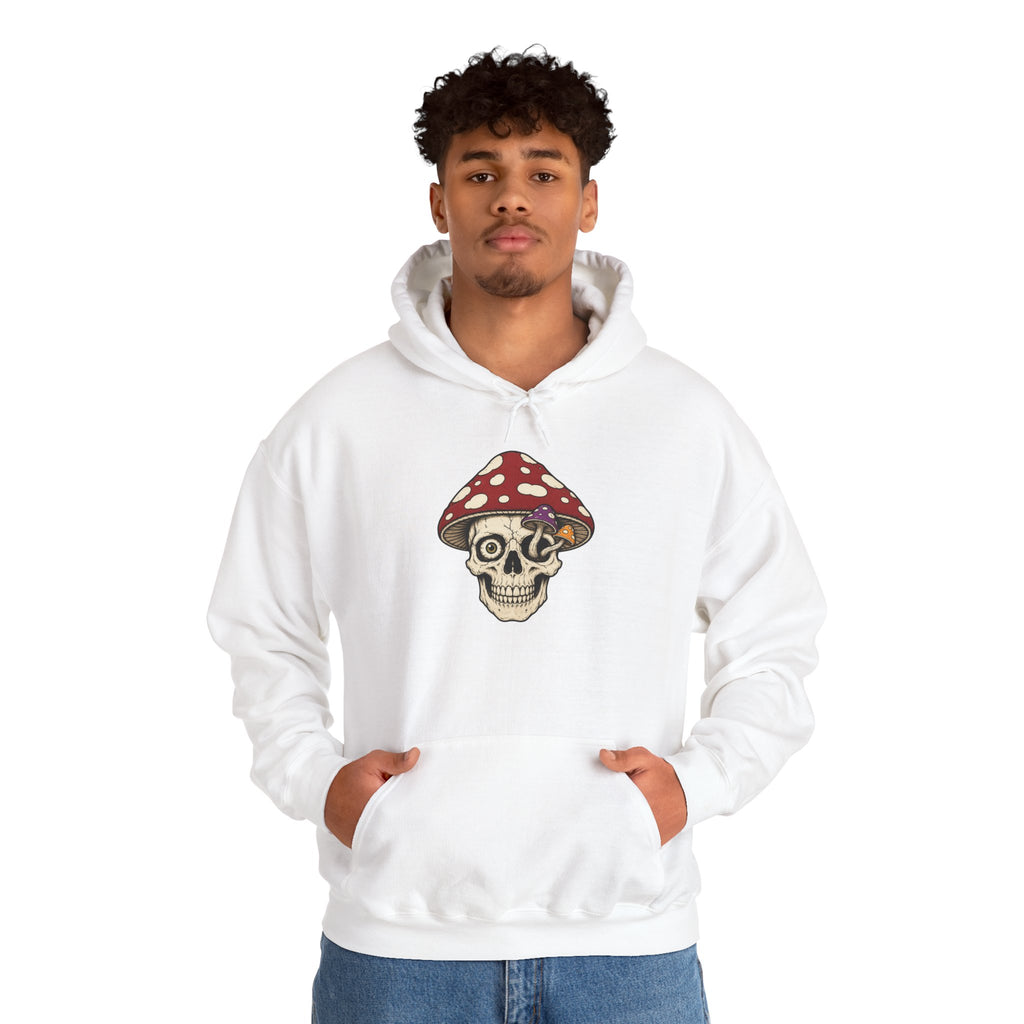 Mushroom Skull Hoodie — Gothic Mushroom Graveyard RIP Pullover