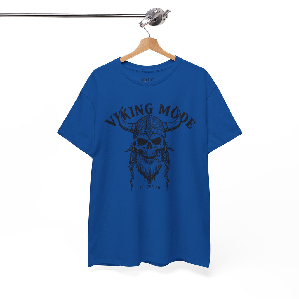 Viking Mode Skull Viking T-shirt | Norse Helmet Skull Graphic Tee