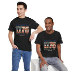 1776 American Flag Tee — "Home of the Free, Because of the Brave" Patriotic T-Shirt