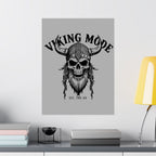 Viking Mode Skull Poster | Matte Vertical Poster