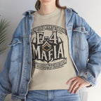 T-Shirt — "E-4 Mafia" Graphic Tee: "When You Want It Done, But You Don’t Care How" Vintage-Style Food Humor