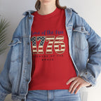1776 American Flag Tee — "Home of the Free, Because of the Brave" Patriotic T-Shirt