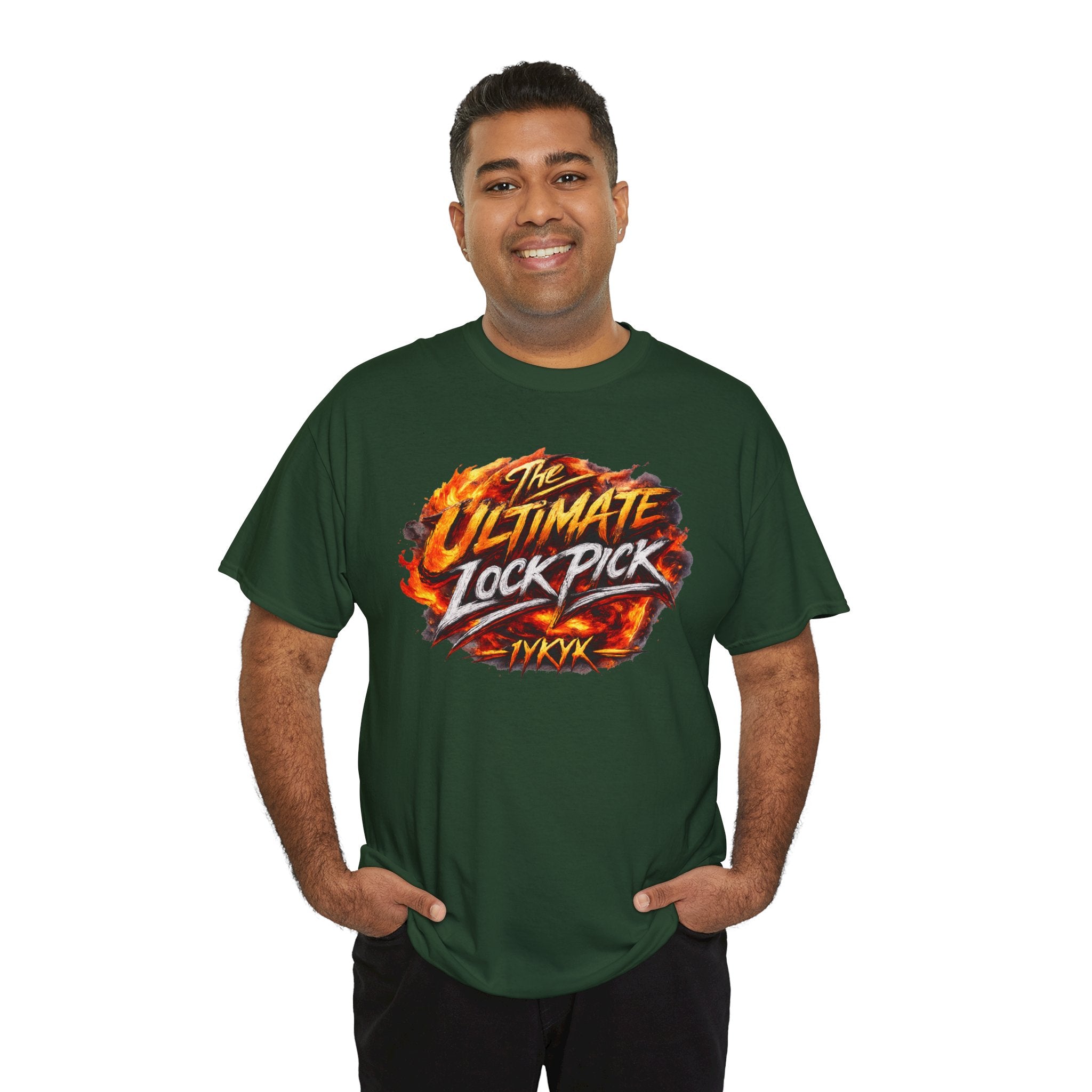 T-Shirt — "Ultimate Lock Pick" Fiery Logo Graphic Tee