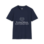 Halloween Bat Heart T-Shirt — "It's Always Halloween If You're Spooky at Heart"