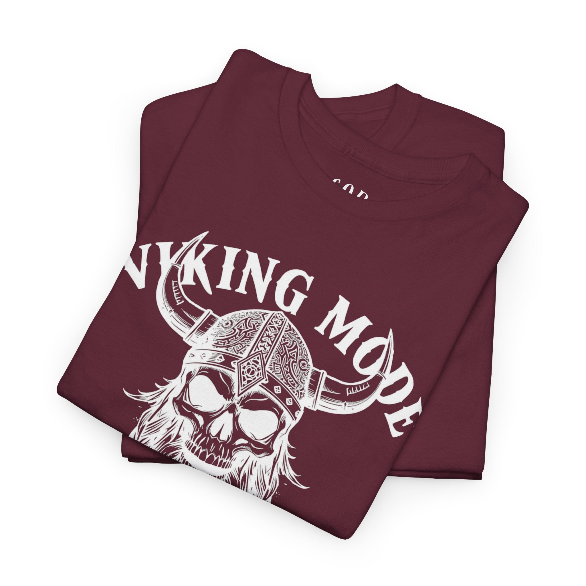 Viking Mode Skull Viking T-shirt | Norse Helmet Skull Graphic Tee