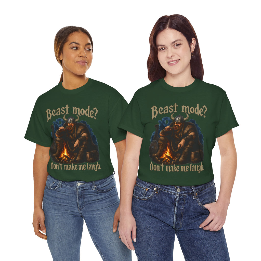 Viking Campfire T-Shirt — "Beast mode? Don’t make me laugh" Graphic Tee