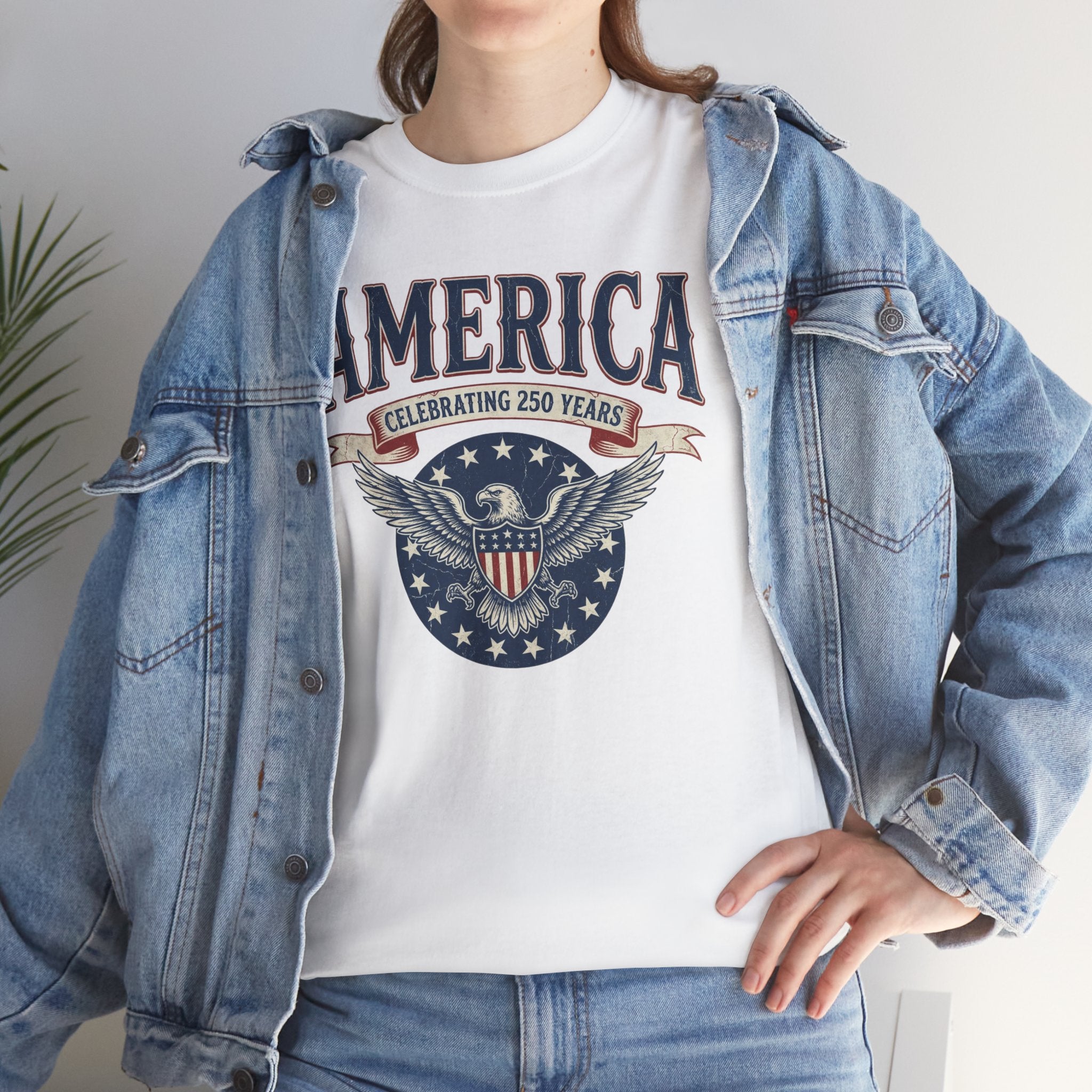 America Patriotic T‑Shirt – "America Celebrating 250 Years" Eagle Emblem