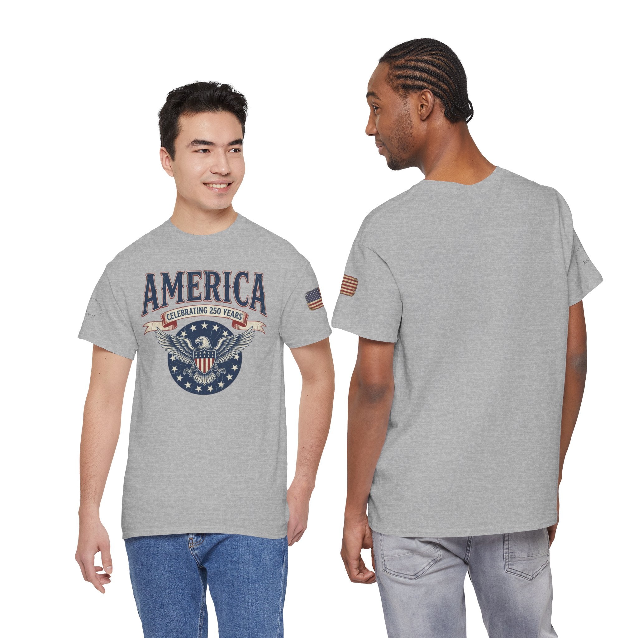 America Patriotic T‑Shirt – "America Celebrating 250 Years" Eagle Emblem