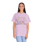 T-Shirt — “I Get My Popcorn From The Apricot Tree” Script Graphic Tee | Hymns | LDS |