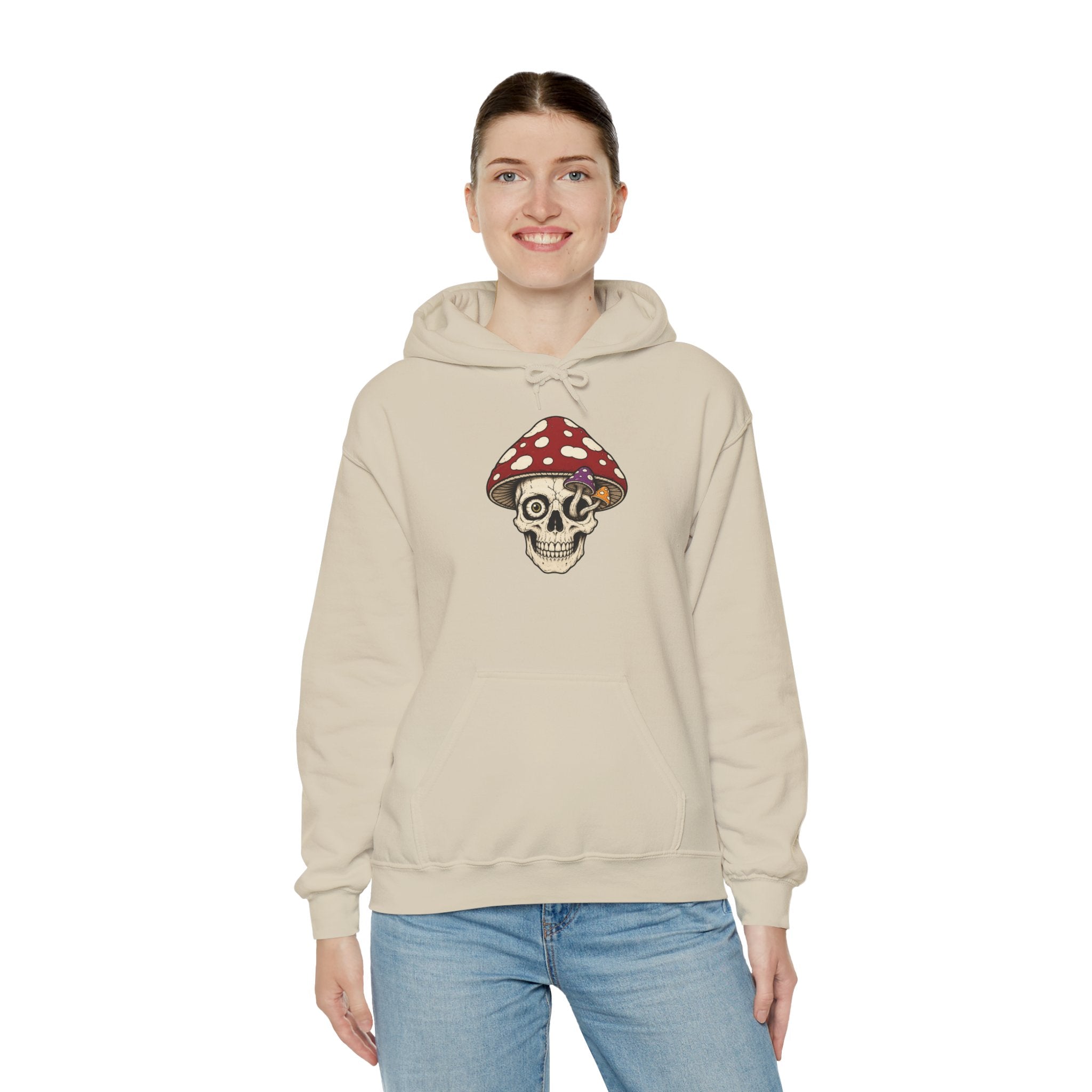 Mushroom Skull Hoodie — Gothic Mushroom Graveyard RIP Pullover