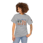 1776 American Flag Tee — "Home of the Free, Because of the Brave" Patriotic T-Shirt