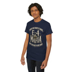 T-Shirt — "E-4 Mafia" Graphic Tee: "When You Want It Done, But You Don’t Care How" Vintage-Style Food Humor