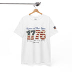 1776 American Flag Tee — "Home of the Free, Because of the Brave" Patriotic T-Shirt