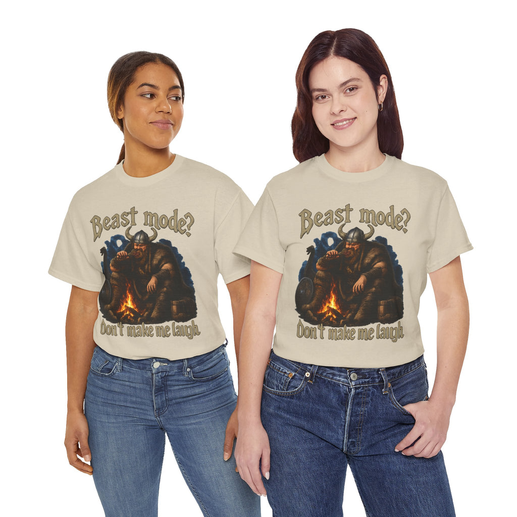 Viking Campfire T-Shirt — "Beast mode? Don’t make me laugh" Graphic Tee