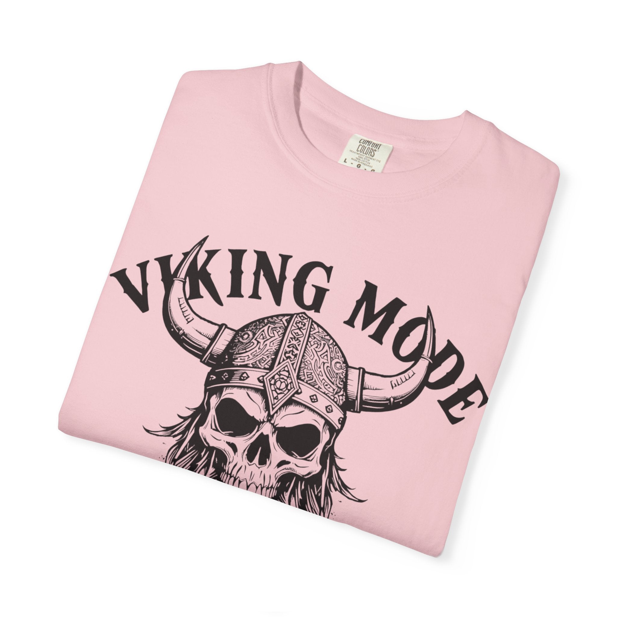 Viking Mode T-Shirt — Skull Viking Helmet Graphic Tee