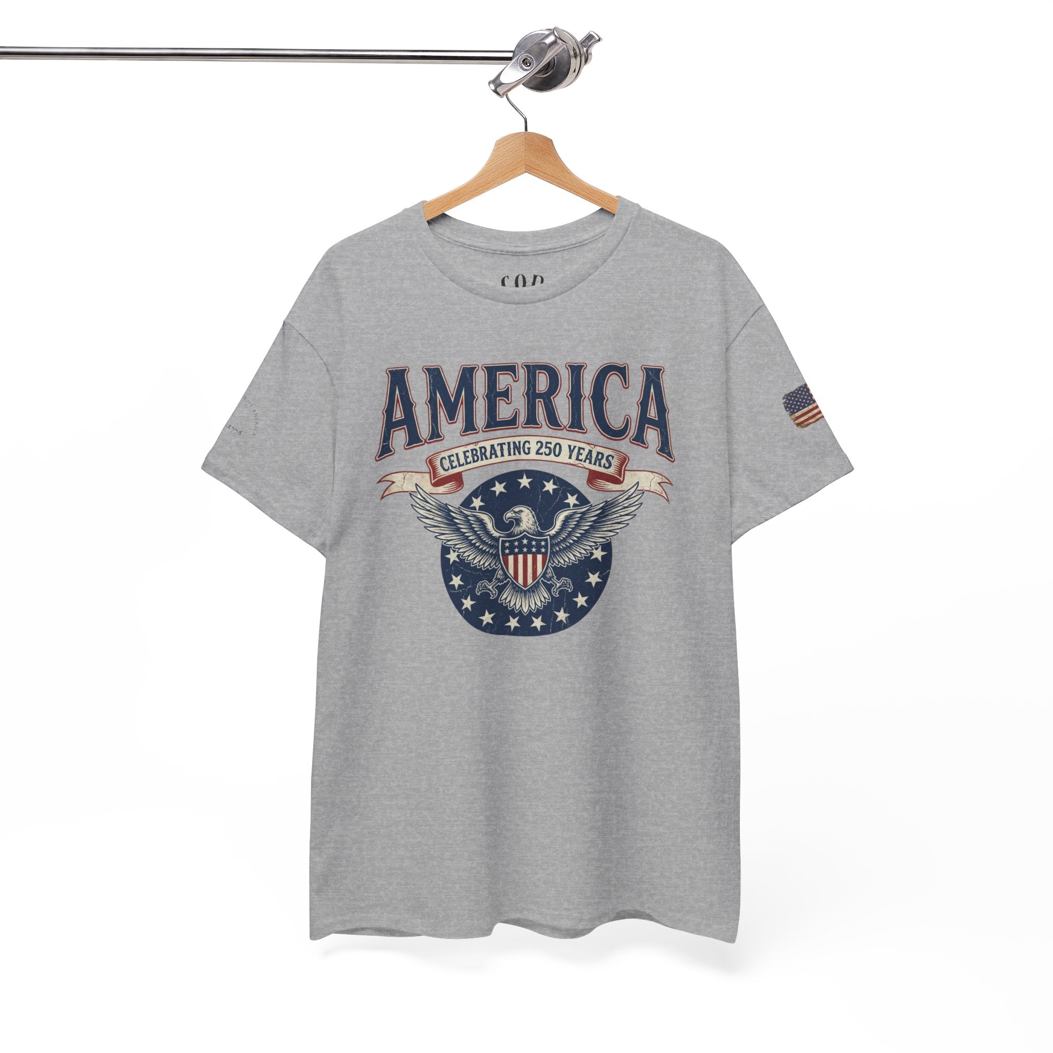 America Patriotic T‑Shirt – "America Celebrating 250 Years" Eagle Emblem