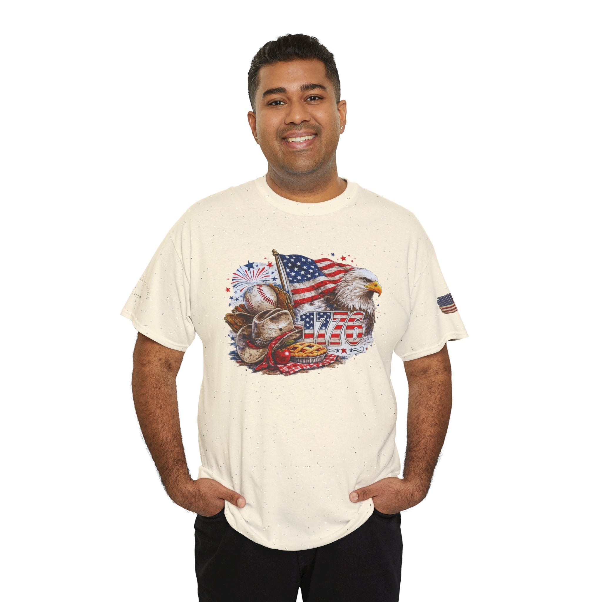 Patriotic Eagle American Flag T-Shirt — USA 1776 Military Tribute Tee