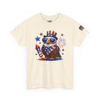 Patriotic Eagle Tee — 4th of July Uncle Sam Hat & Firework Graphic