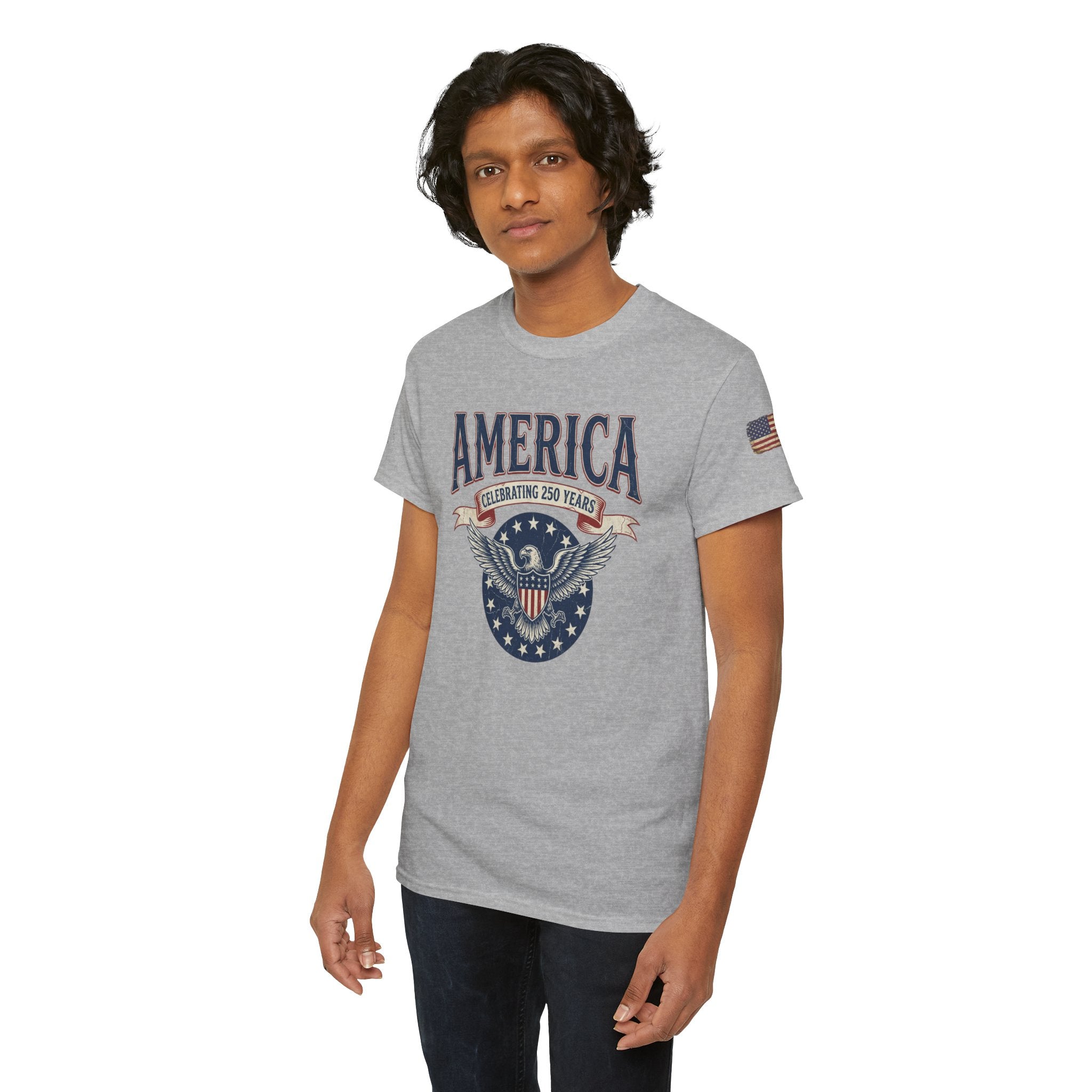 America Patriotic T‑Shirt – "America Celebrating 250 Years" Eagle Emblem