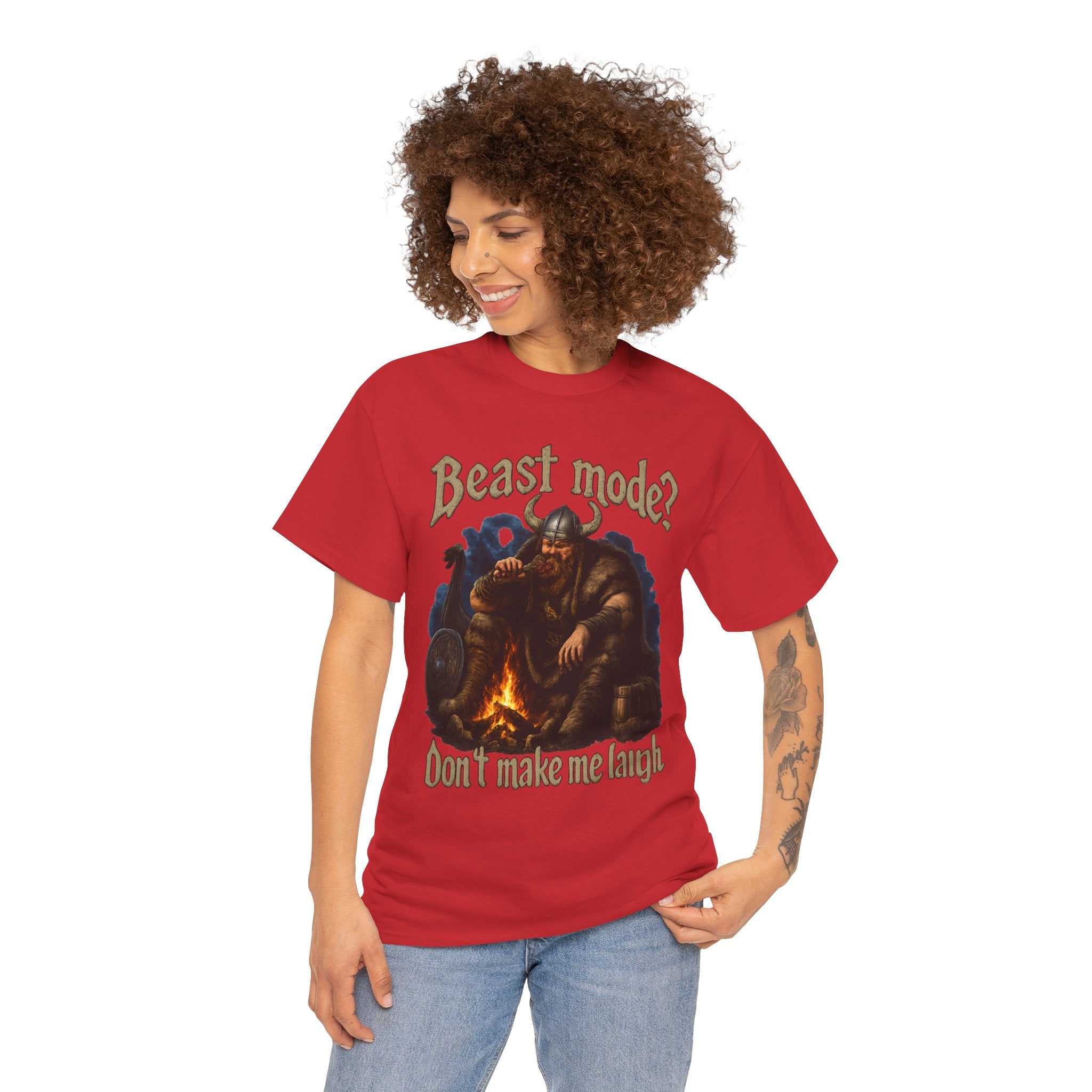 Viking Campfire T-Shirt — "Beast mode? Don’t make me laugh" Graphic Tee