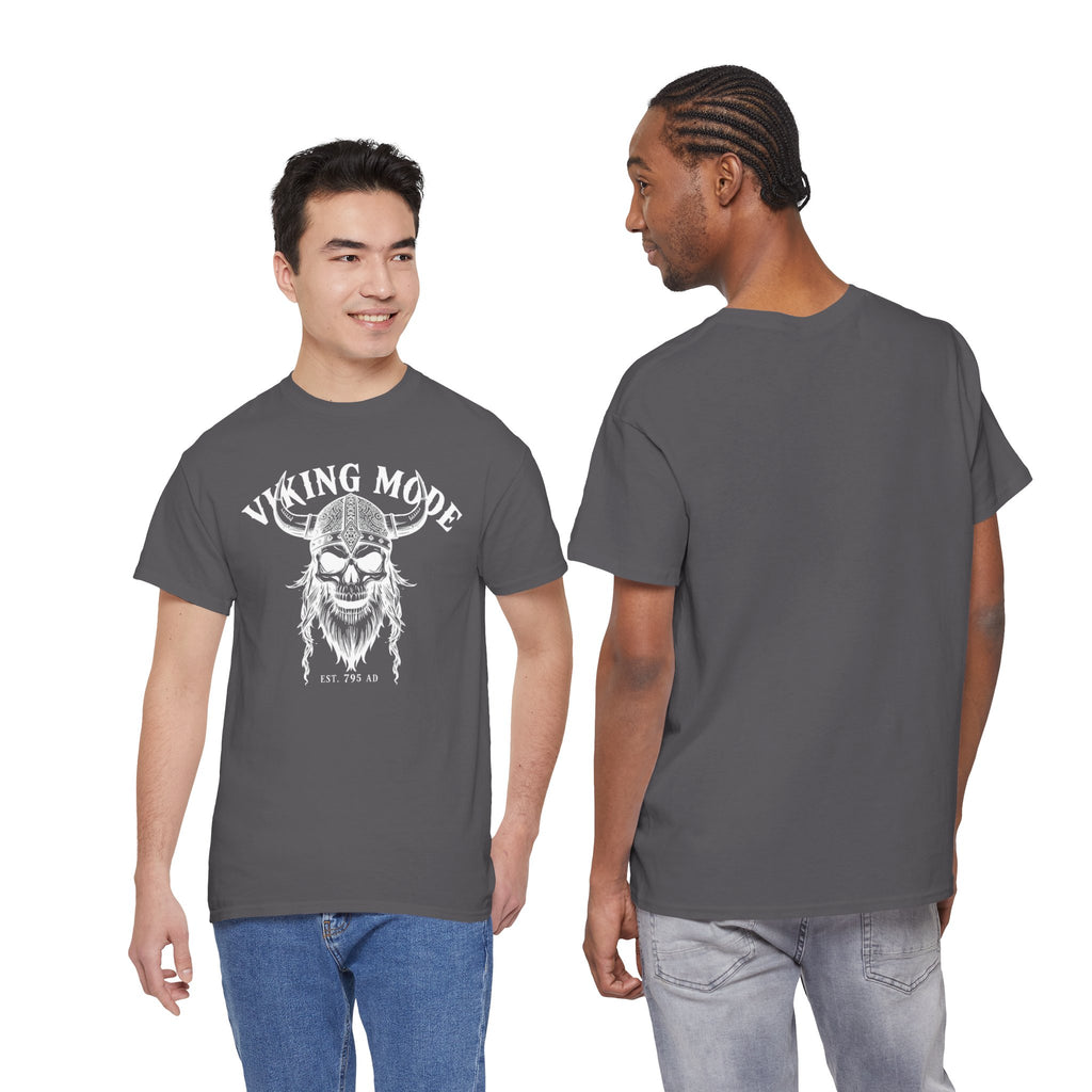 Viking Mode Skull Viking T-shirt | Norse Helmet Skull Graphic Tee
