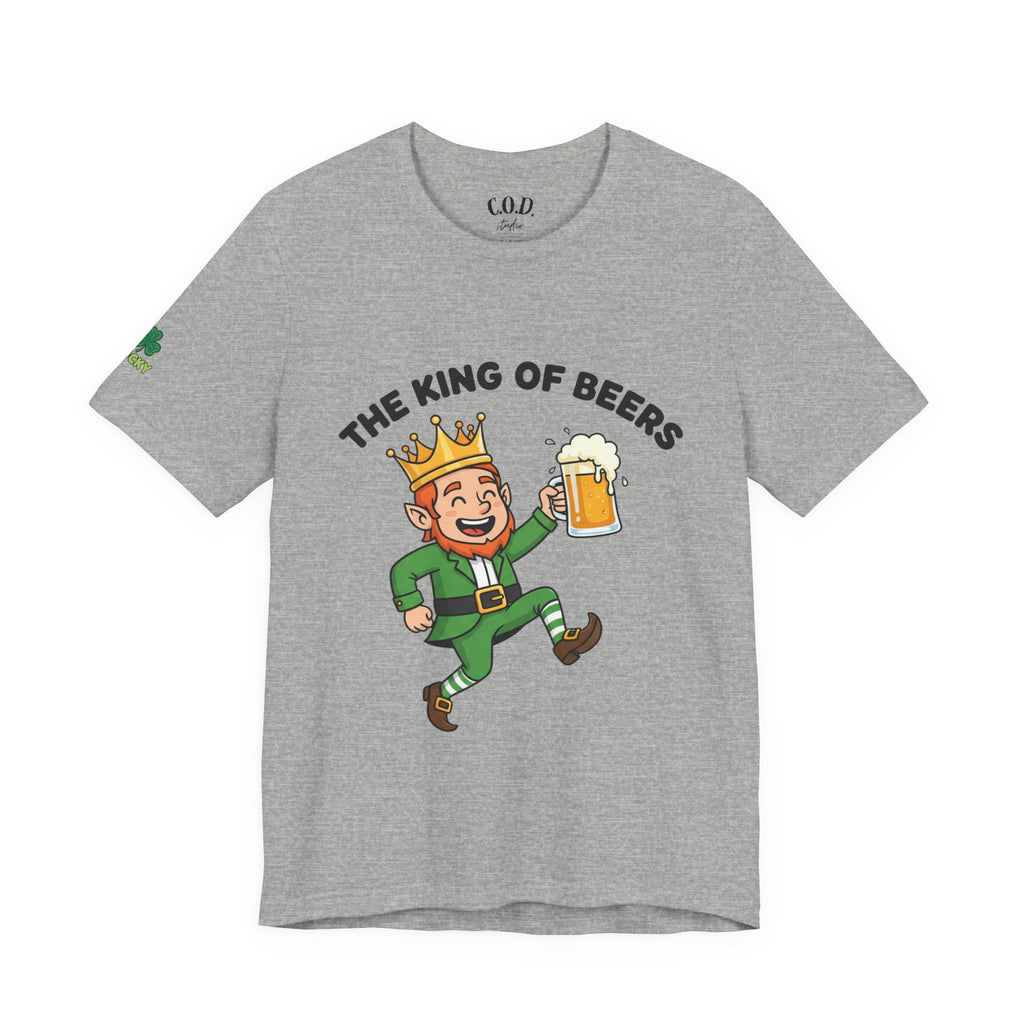 The King of Beers Tee | Leprechaun Holding Beer, St. Patrick's Day Shirt