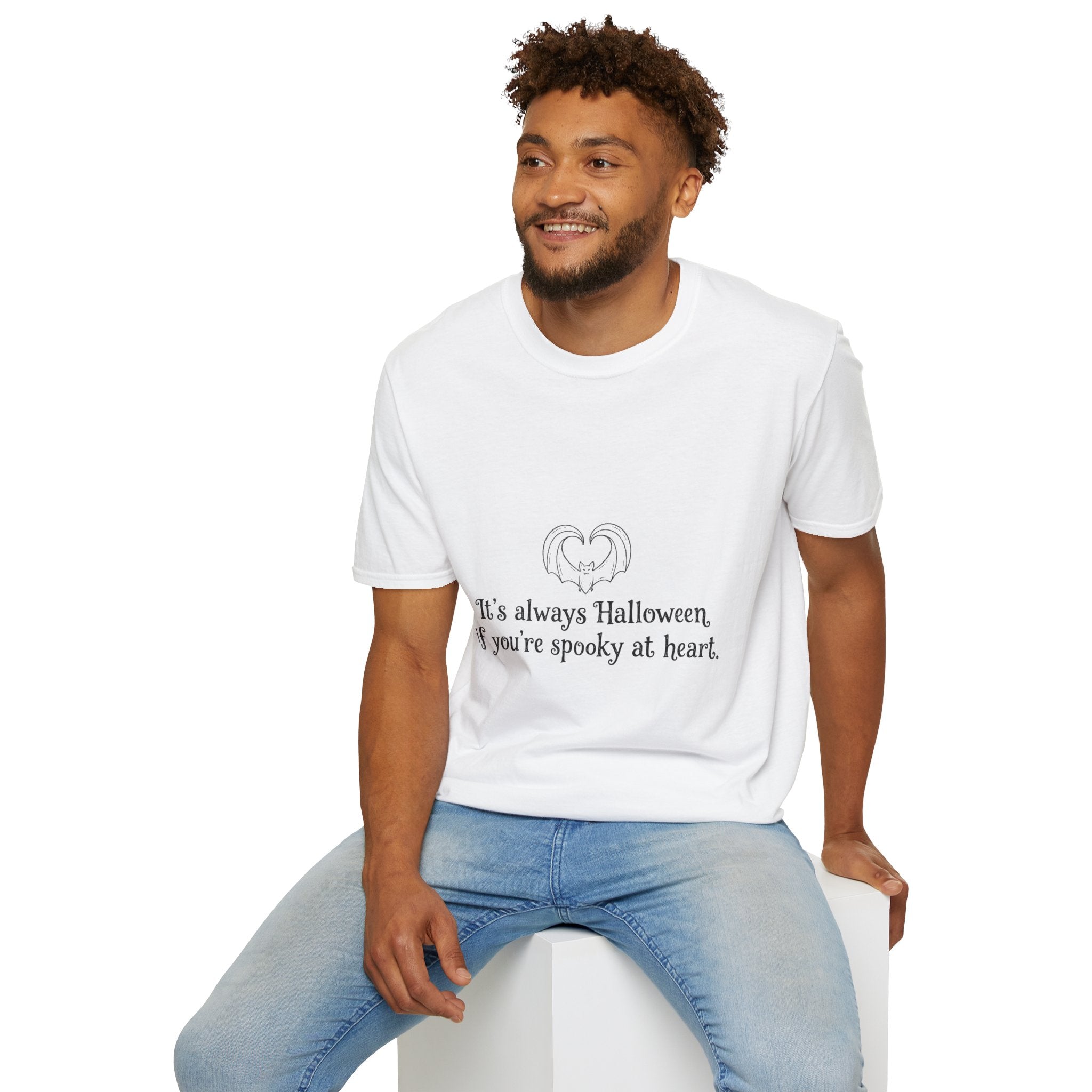 Halloween Bat Heart T-Shirt — "It's Always Halloween If You're Spooky at Heart"