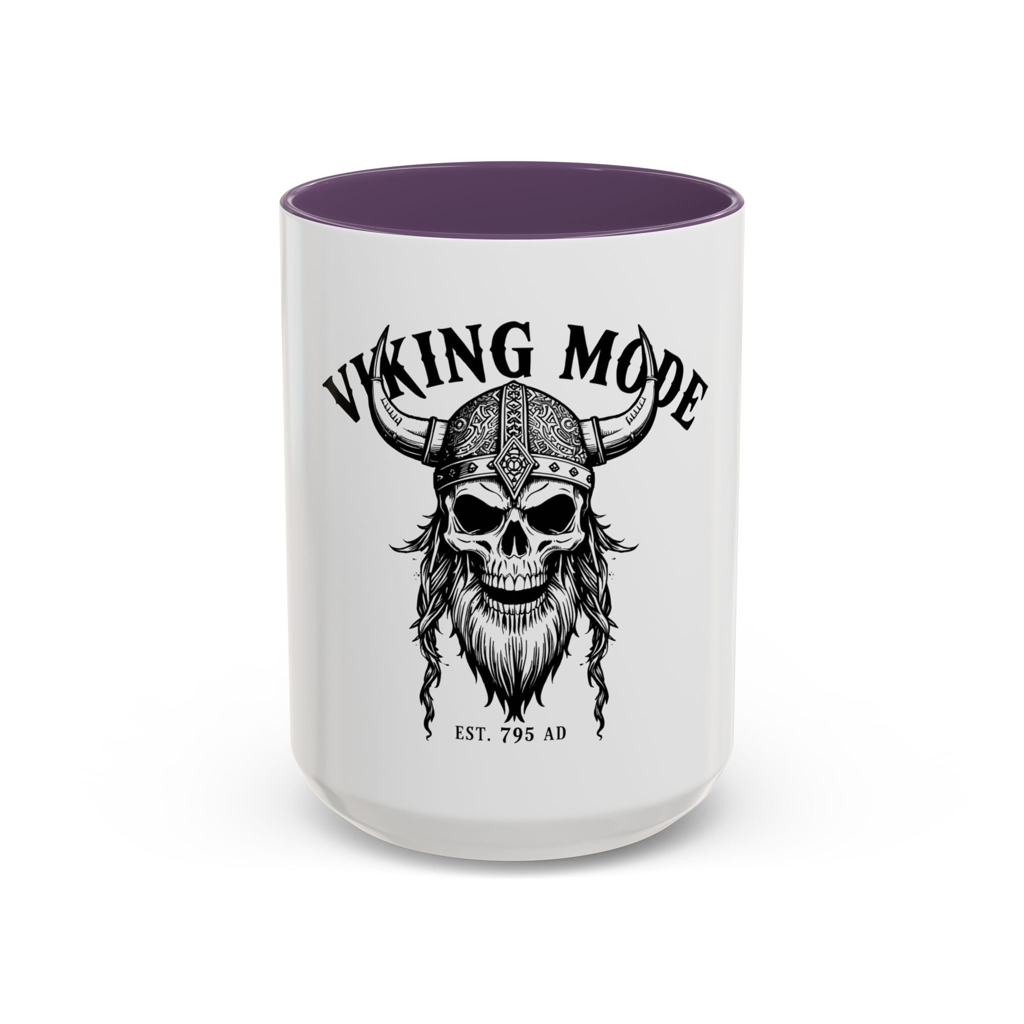 Viking Mode Skull Viking Mug | Accent Coffee Mug 11oz 15oz