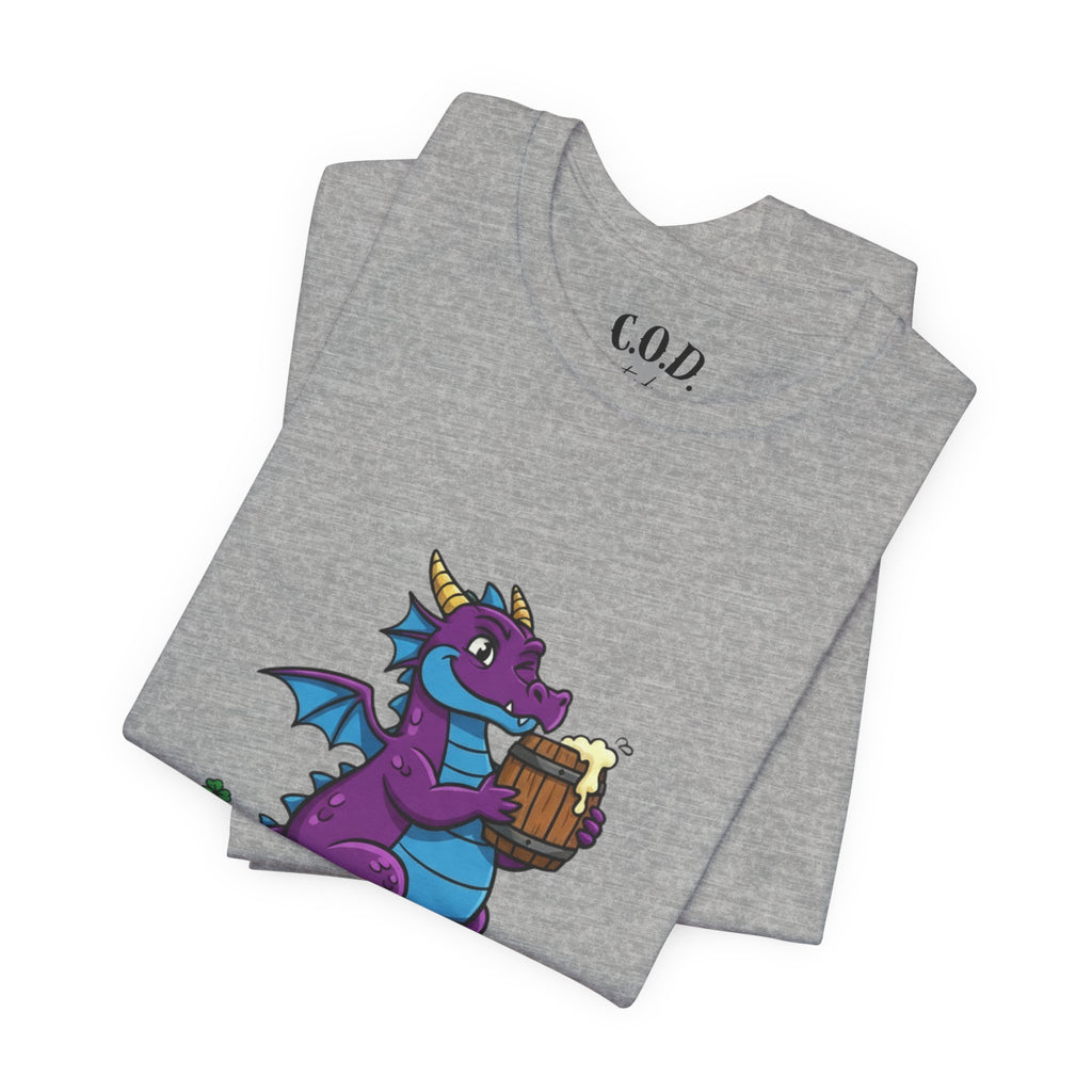 Purple Dragon Holding Beer Tee | Life Is Brew-tiful St. Patrick's Shirt