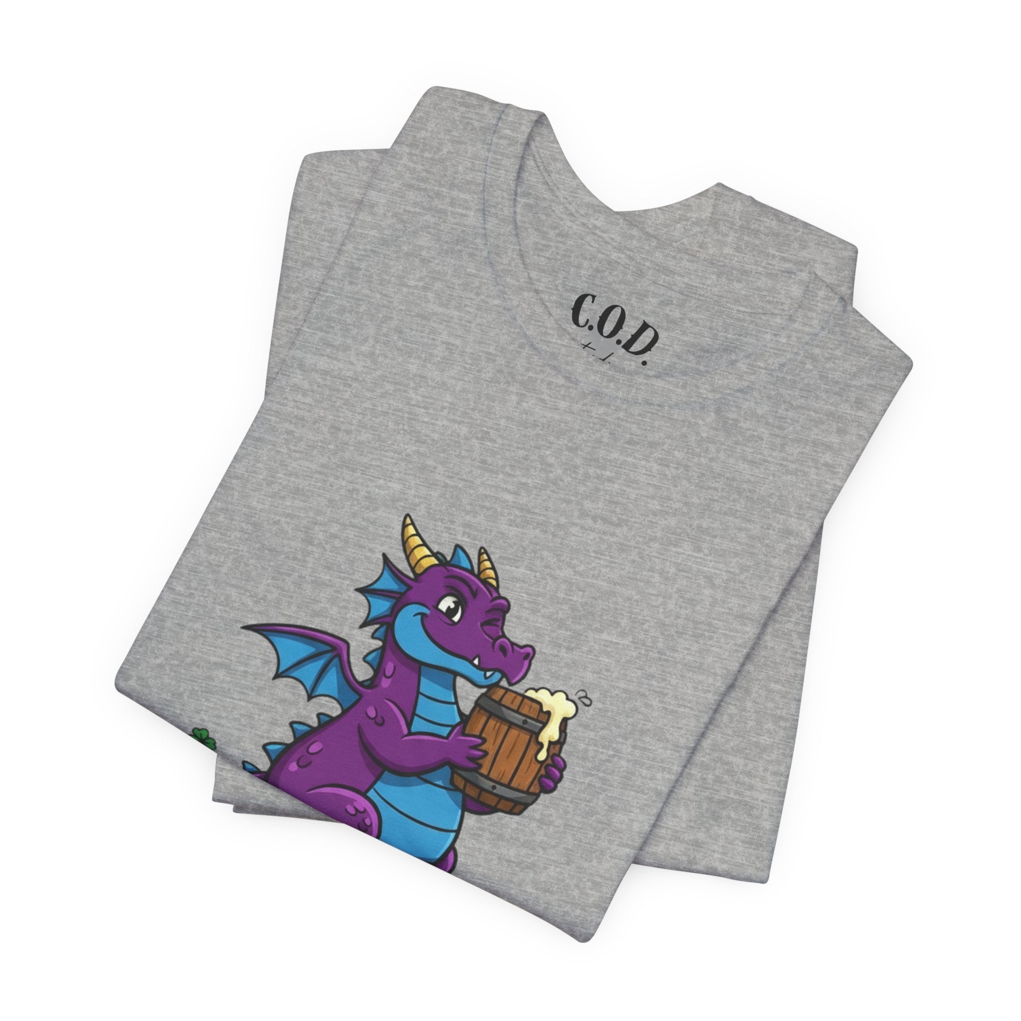 Purple Dragon Holding Beer Tee | Life Is Brew-tiful St. Patrick's Shirt