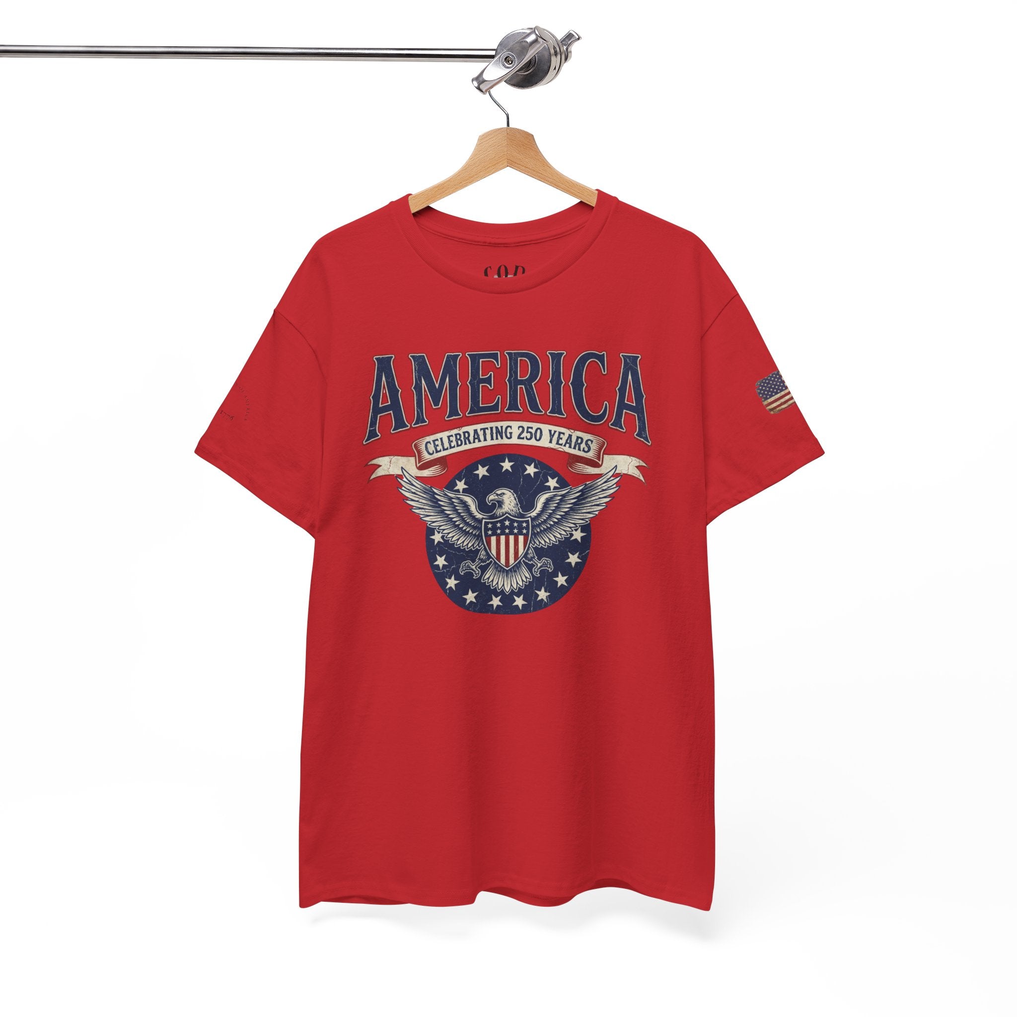 America Patriotic T‑Shirt – "America Celebrating 250 Years" Eagle Emblem