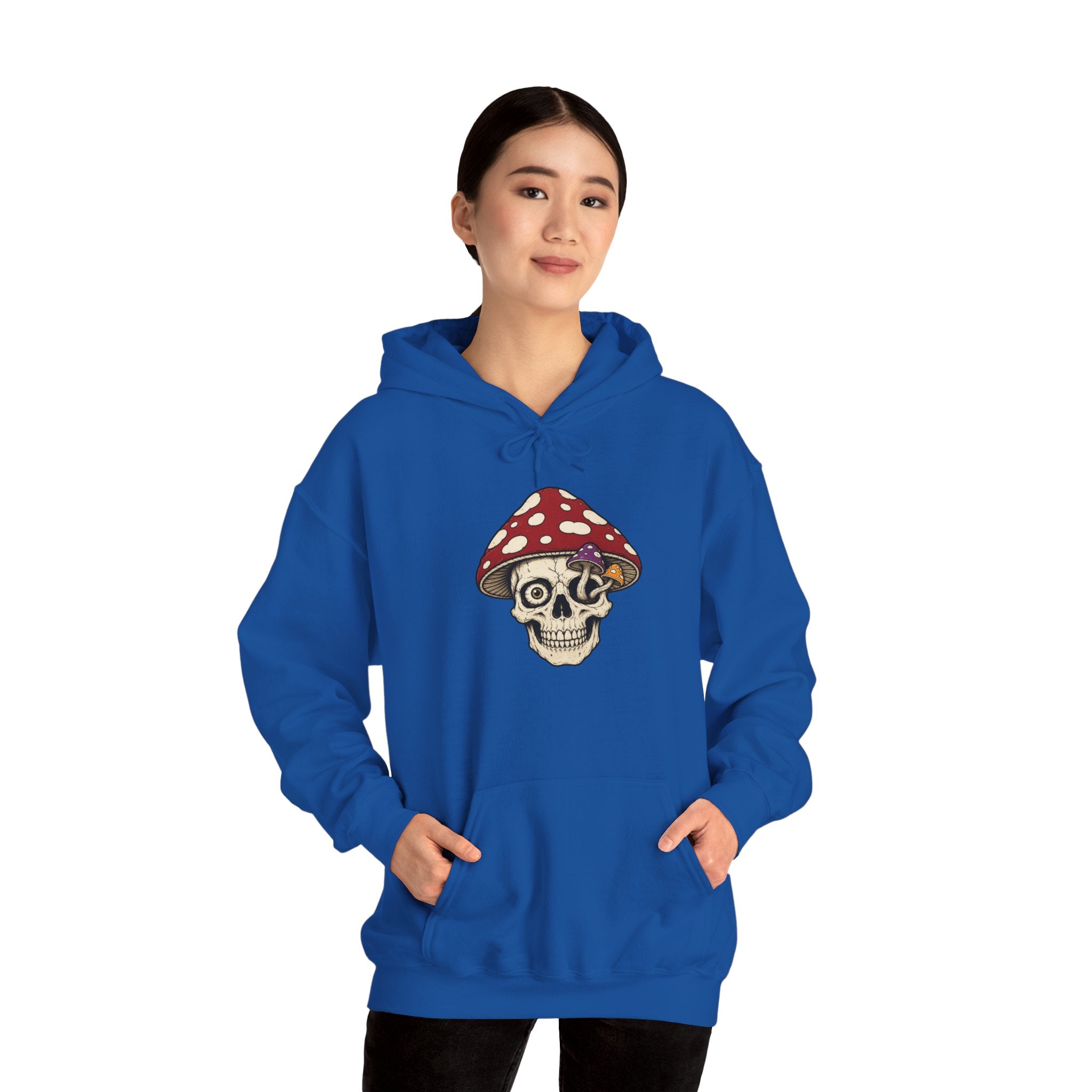 Mushroom Skull Hoodie — Gothic Mushroom Graveyard RIP Pullover