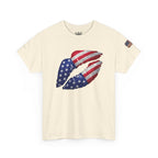 American Flag Kiss T‑Shirt – Patriotic USA Lip Print Tee for 4th of July