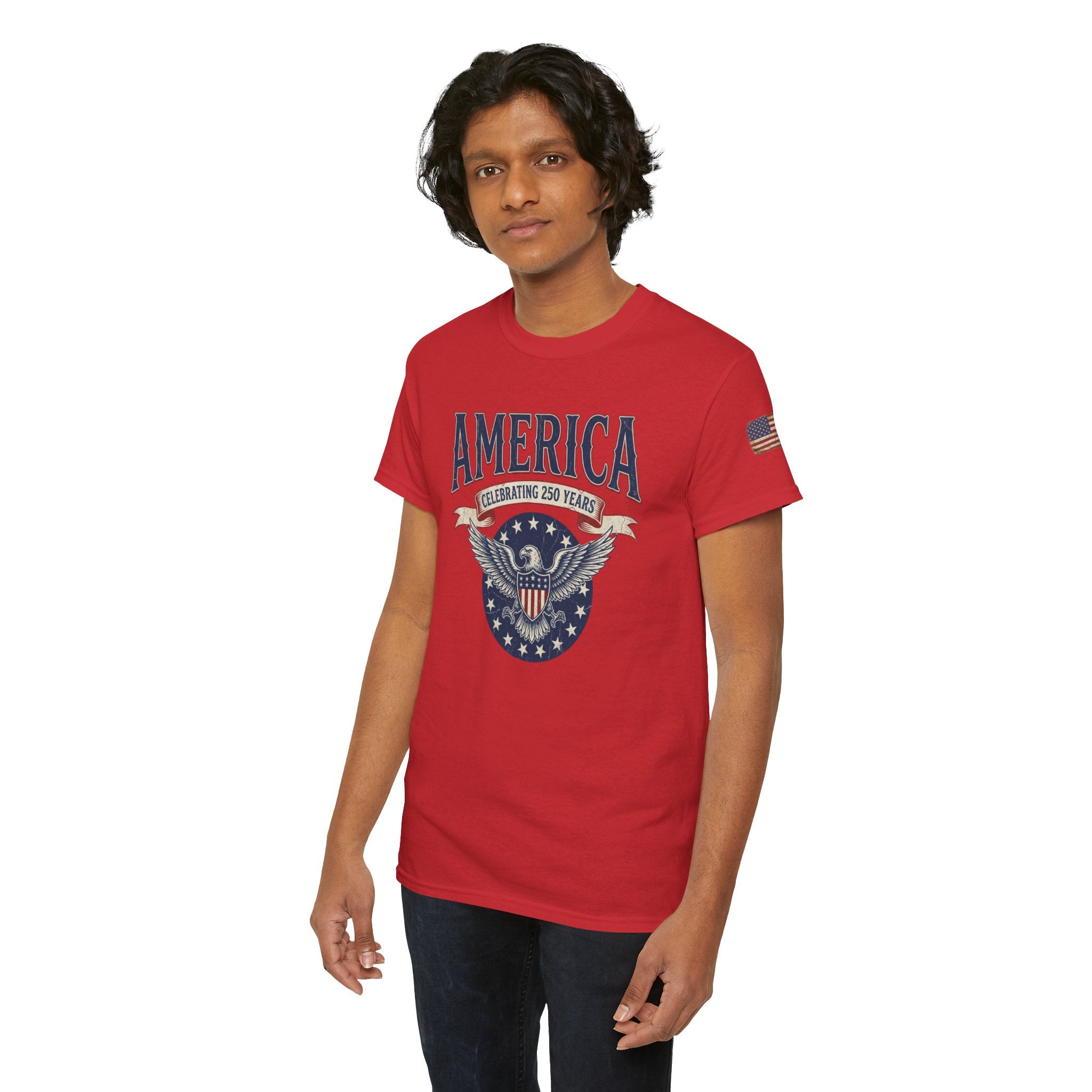 America Patriotic T‑Shirt – "America Celebrating 250 Years" Eagle Emblem
