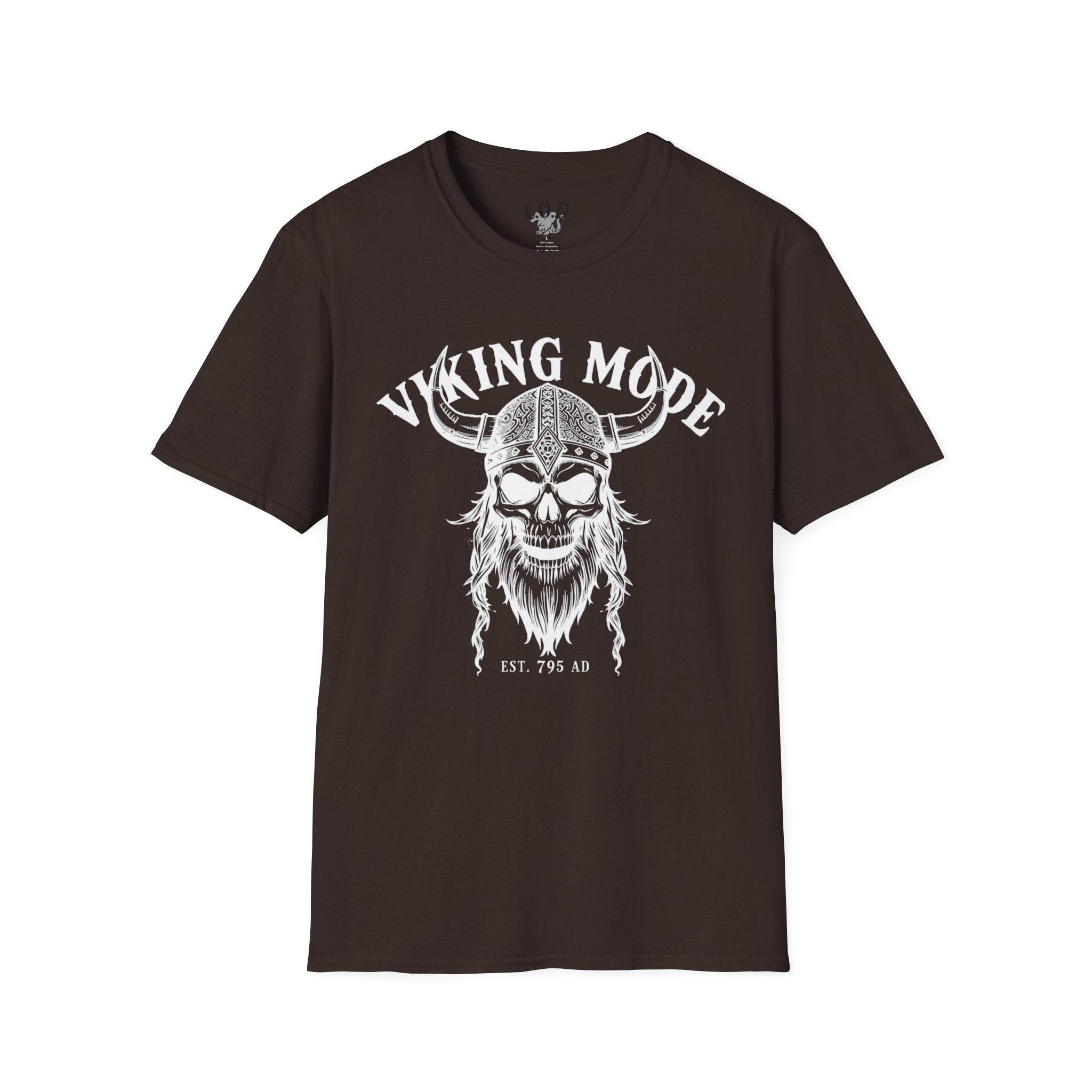 Viking Mode T-Shirt — Skull Horned Helmet Graphic