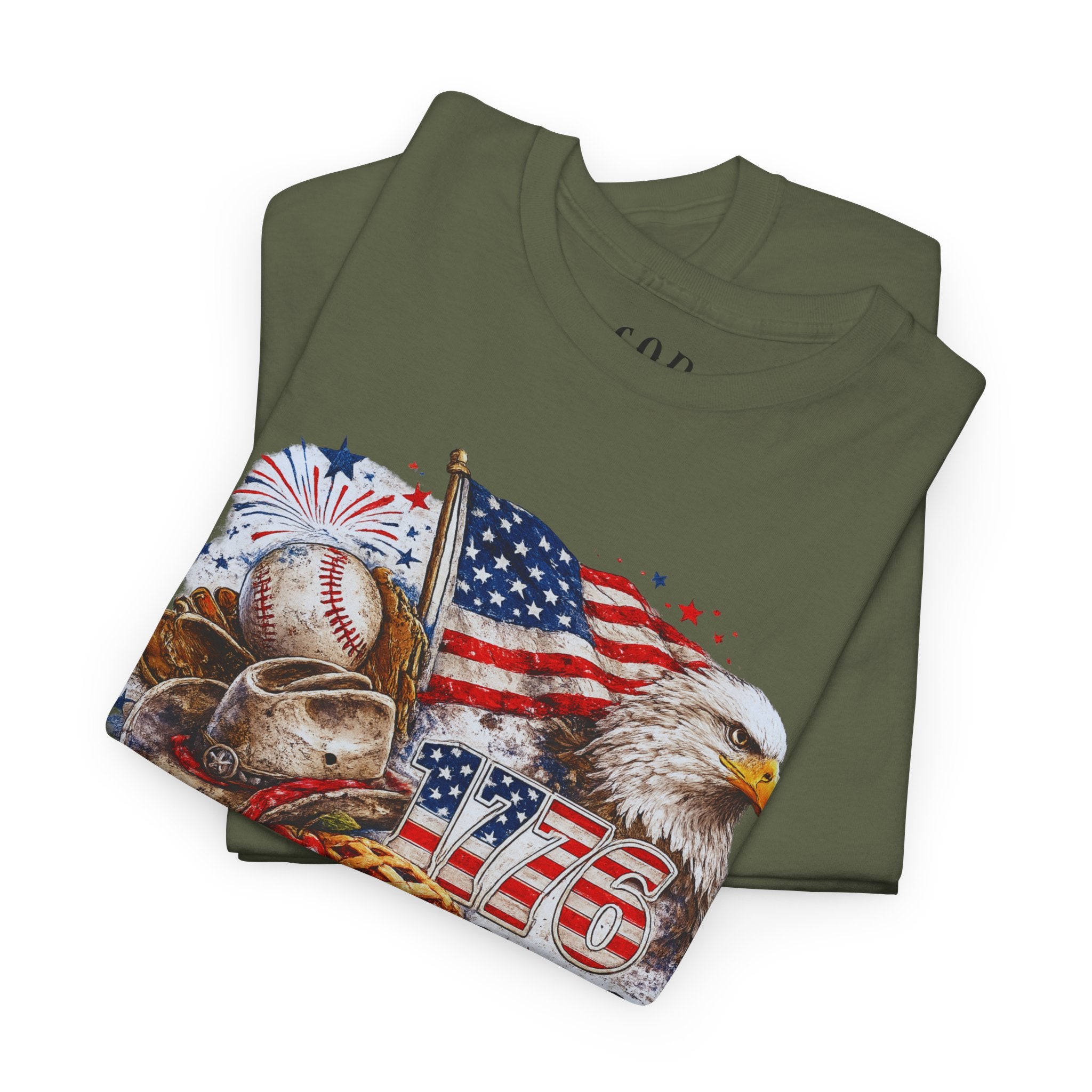 Patriotic Eagle American Flag T-Shirt — USA 1776 Military Tribute Tee