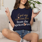 T-Shirt — “I Get My Popcorn From The Apricot Tree” Script Graphic Tee | Hymns | LDS |