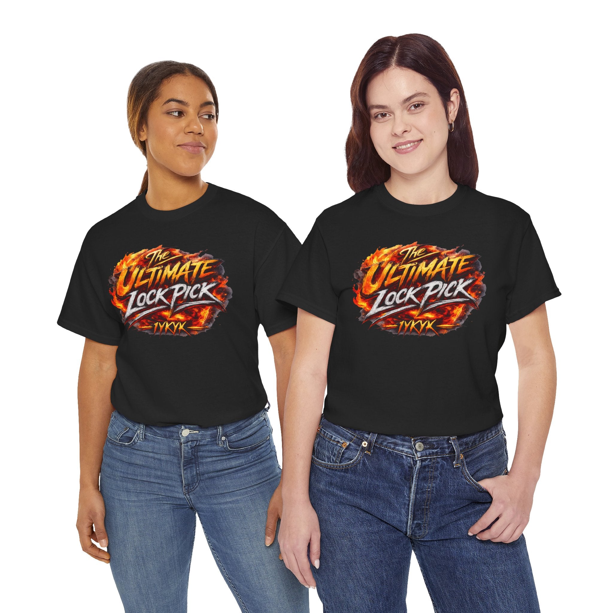 T-Shirt — "Ultimate Lock Pick" Fiery Logo Graphic Tee