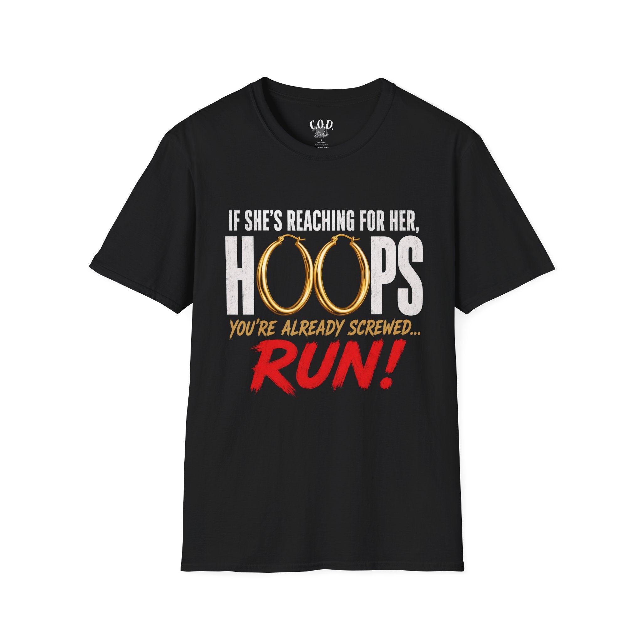 T-Shirt — "If She's Reaching for Her Hoops" Graphic Tee
