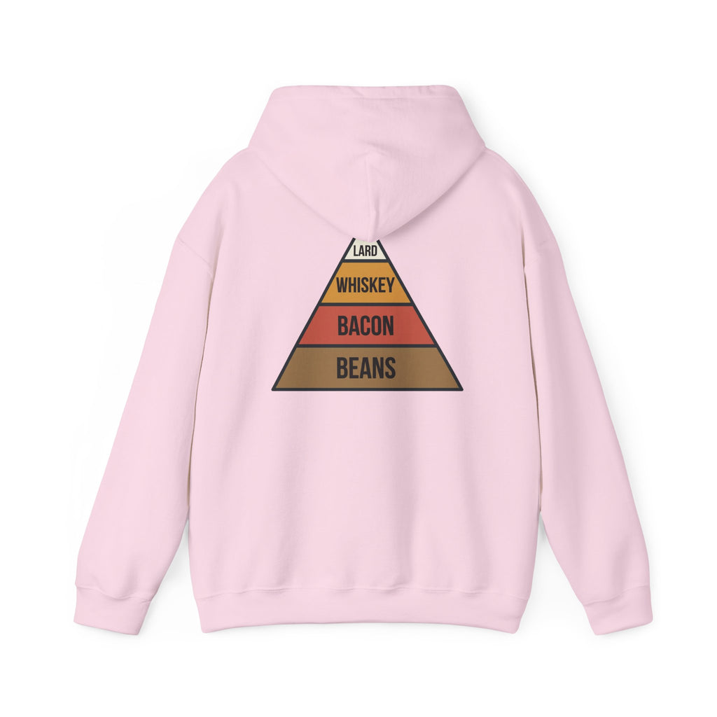 Food Pyramid Design Hoodie | Beans Bacon Whiskey Lard Illustration