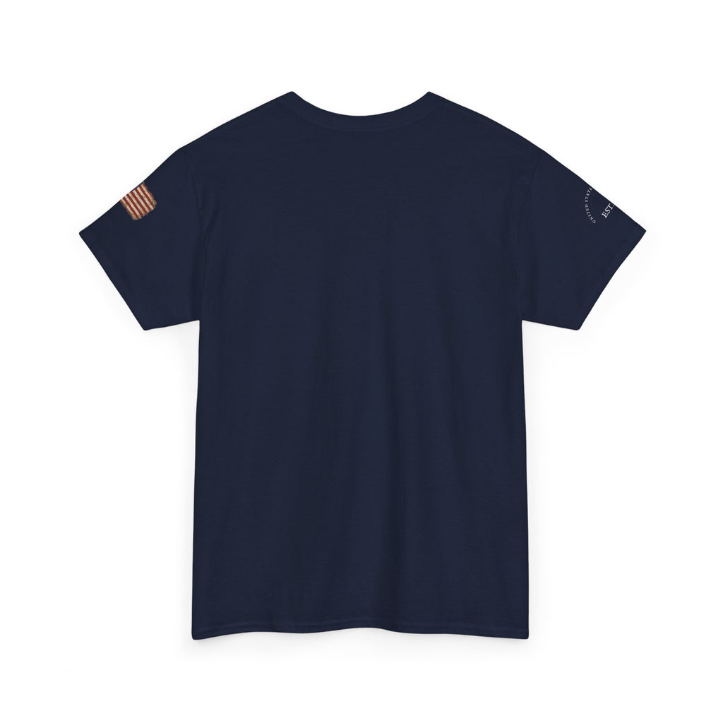 Patriotic Soldier Silhouette Tee — American Flag Military Veteran T-Shirt