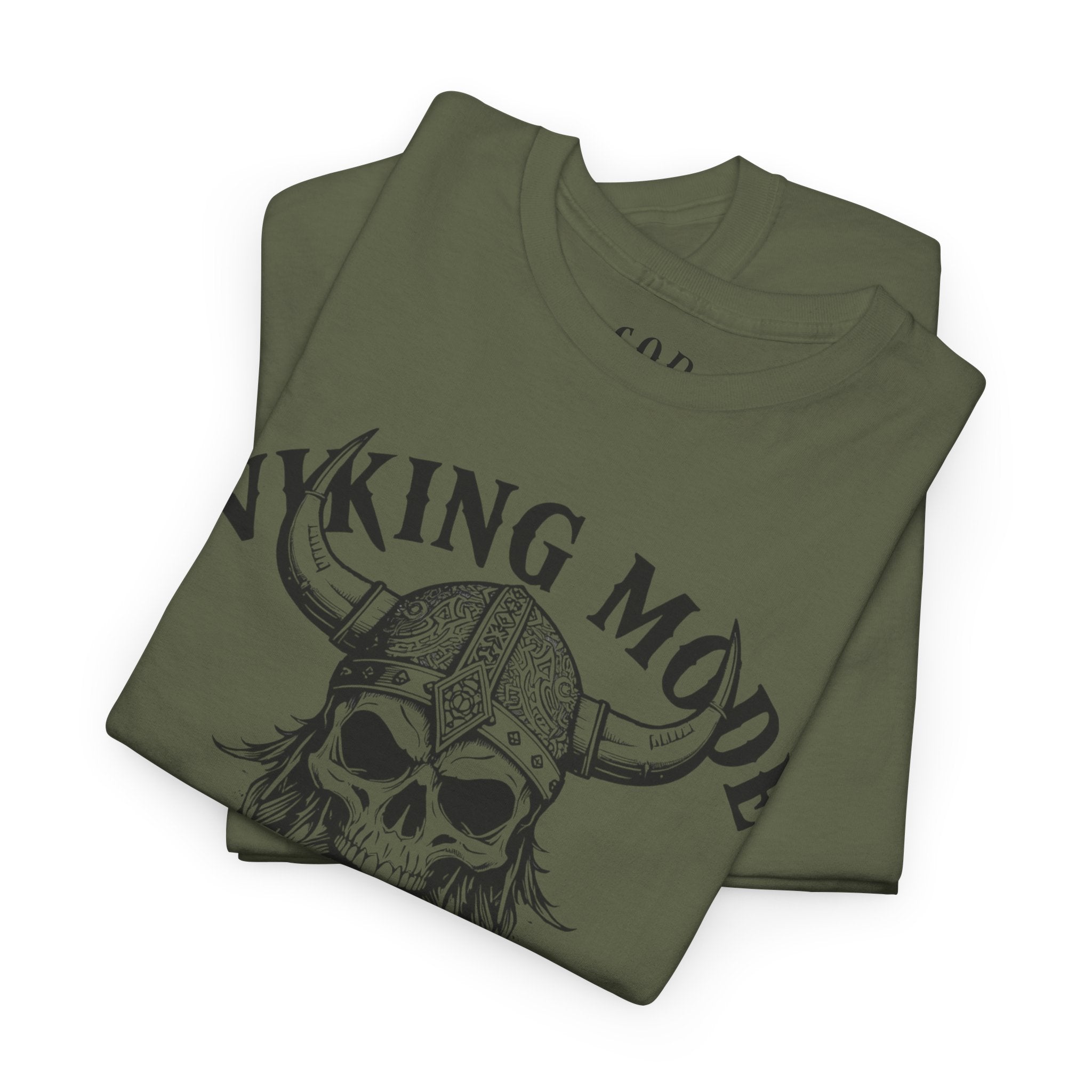 Viking Mode Skull Viking T-shirt | Norse Helmet Skull Graphic Tee