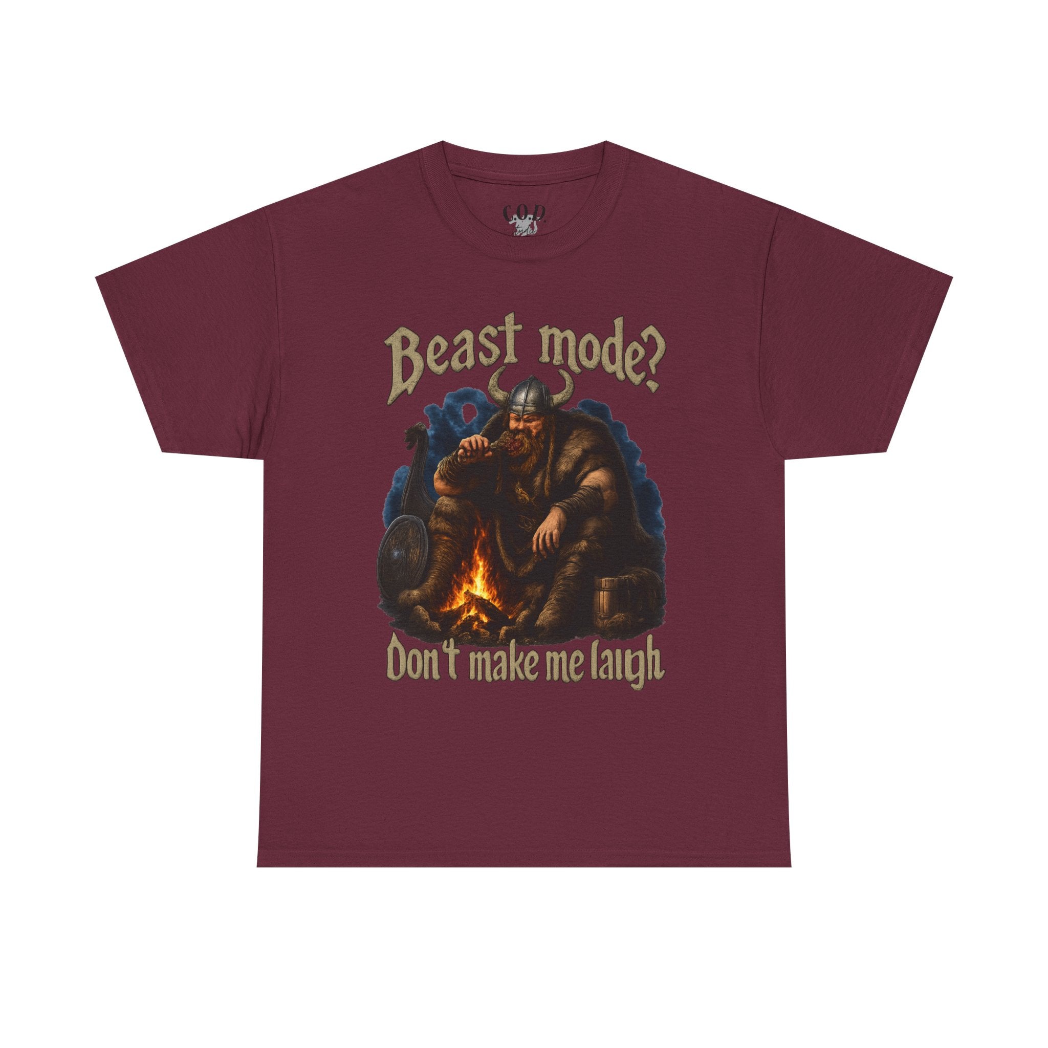 Viking Campfire T-Shirt — "Beast mode? Don’t make me laugh" Graphic Tee