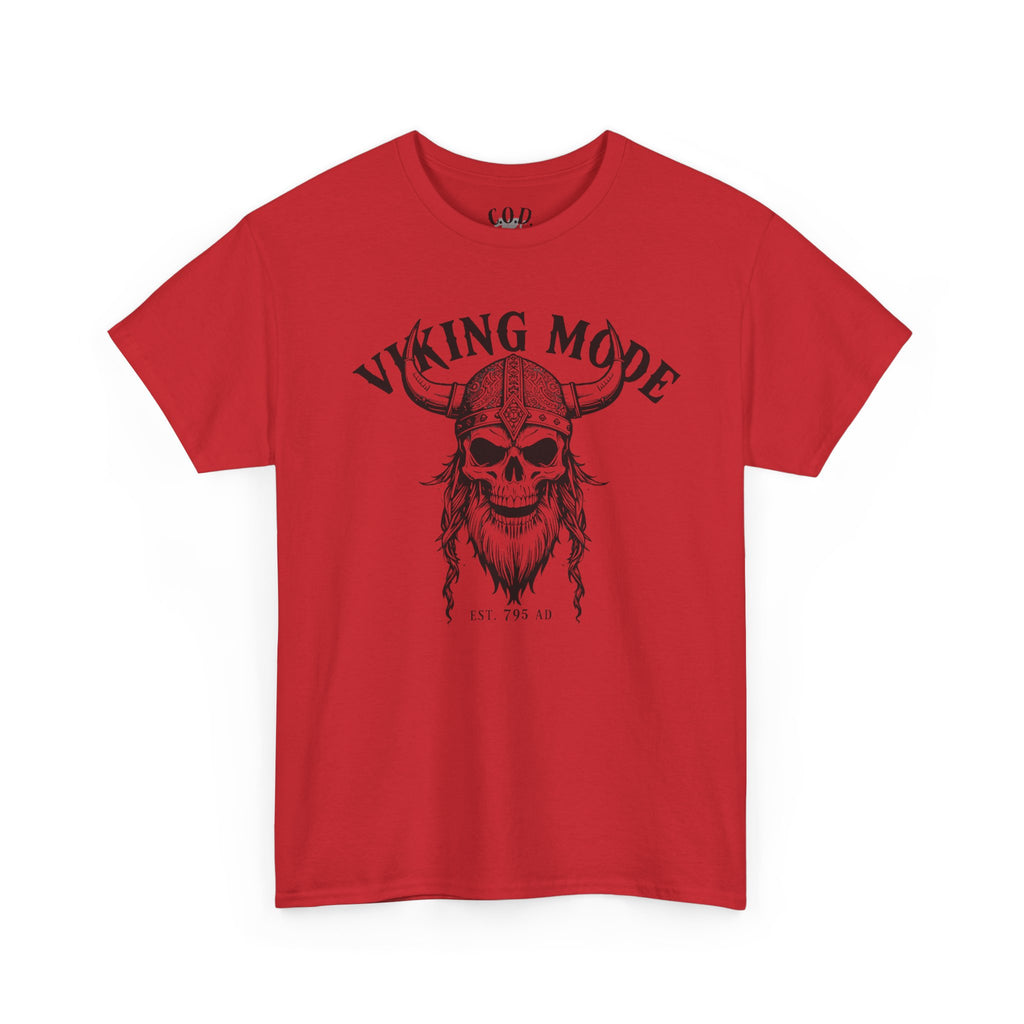 Viking Mode Skull Viking T-shirt | Norse Helmet Skull Graphic Tee