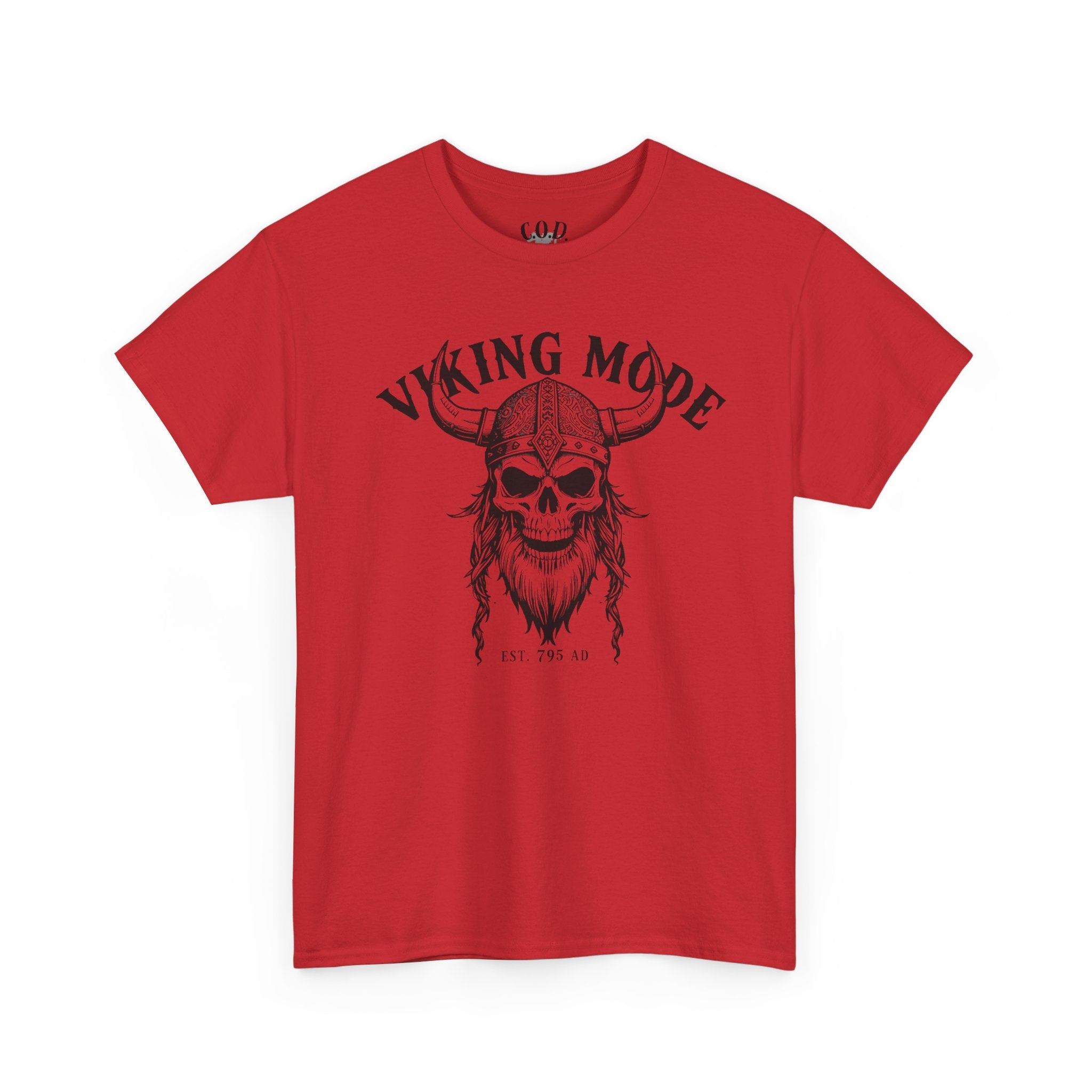 Viking Mode Skull Viking T-shirt | Norse Helmet Skull Graphic Tee