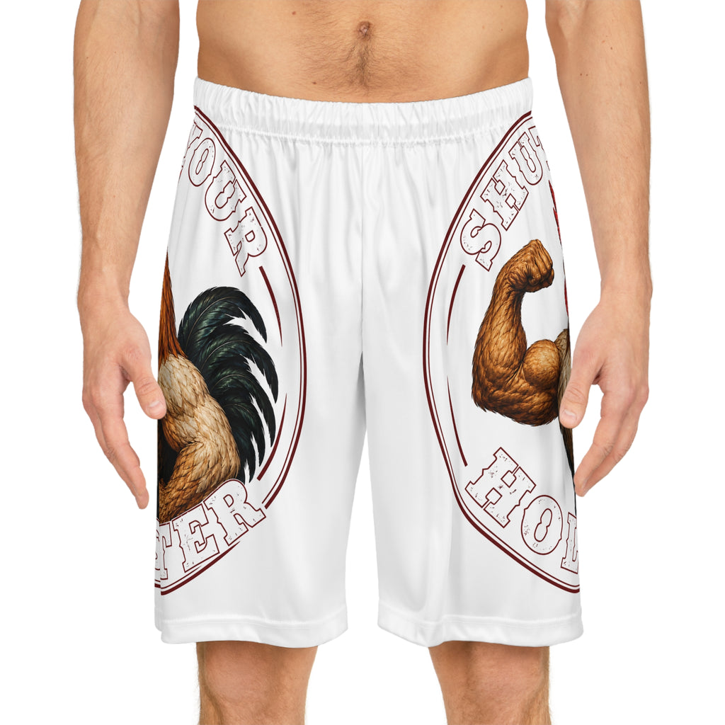 Rooster Hustle Basketball Shorts – Muscle Rooster Graphic AOP Athletic Shorts